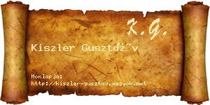 Kiszler Gusztáv névjegykártya