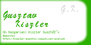 gusztav kiszler business card